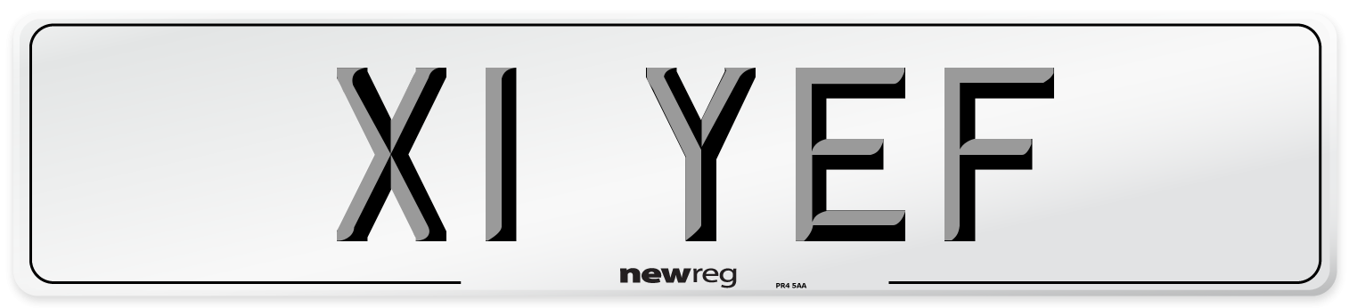X1 YEF Number Plate from New Reg